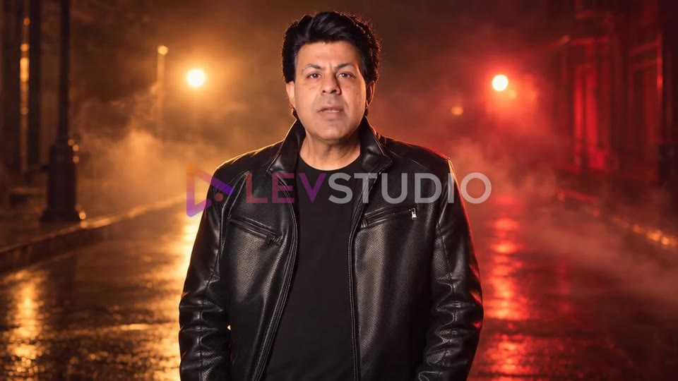 Shakun in warm haze on a night street